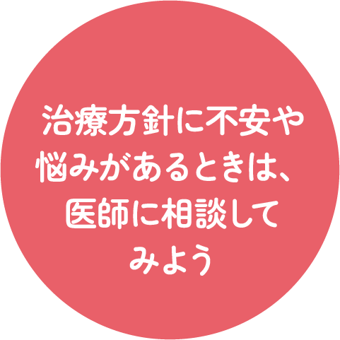 治療方針に不安や悩みがあるときは、医師に相談してみよう